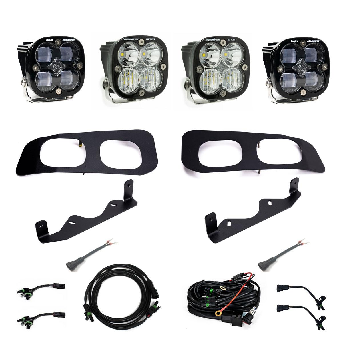 Ford Squadron SAE/Squadron Sport Dual Fog Pocket Light Kit - Ford 2023-2026 F-250/350 Super Duty