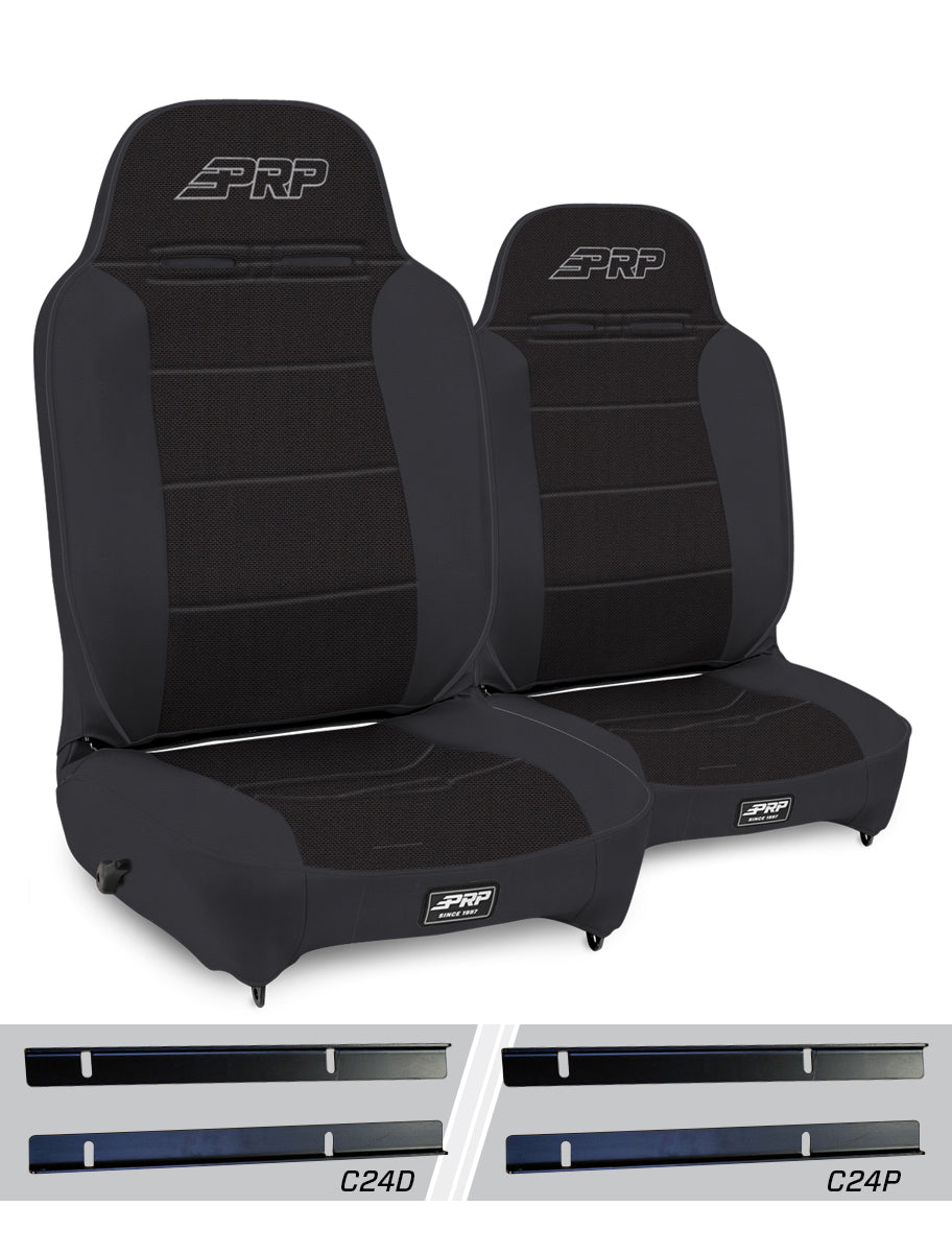 Enduro High Back Reclining Suspension Seats Kit for 03-06 Jeep Wrangler TJ (Pair)