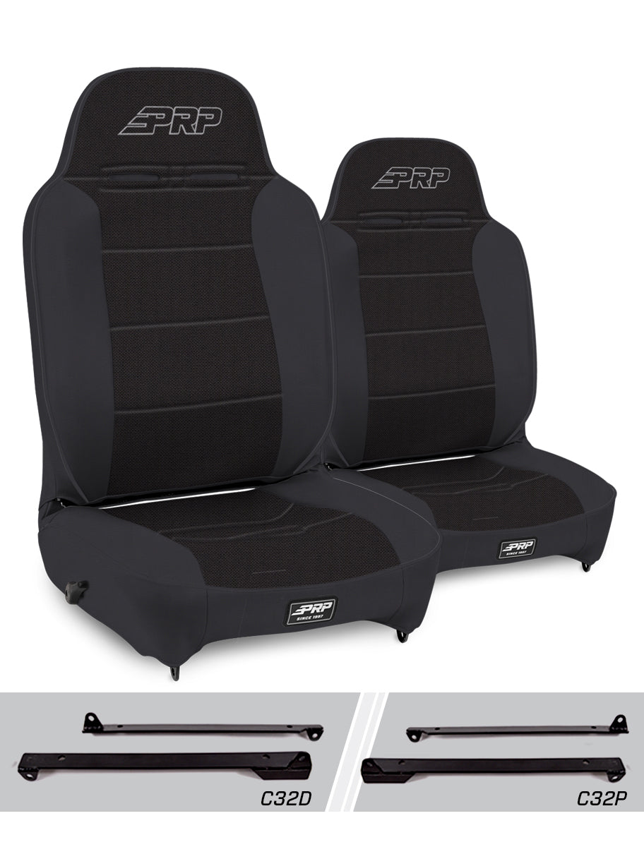 Enduro High Back Reclining Suspension Seats Kit for Jeep Wrangler CJ7/YJ (Pair)
