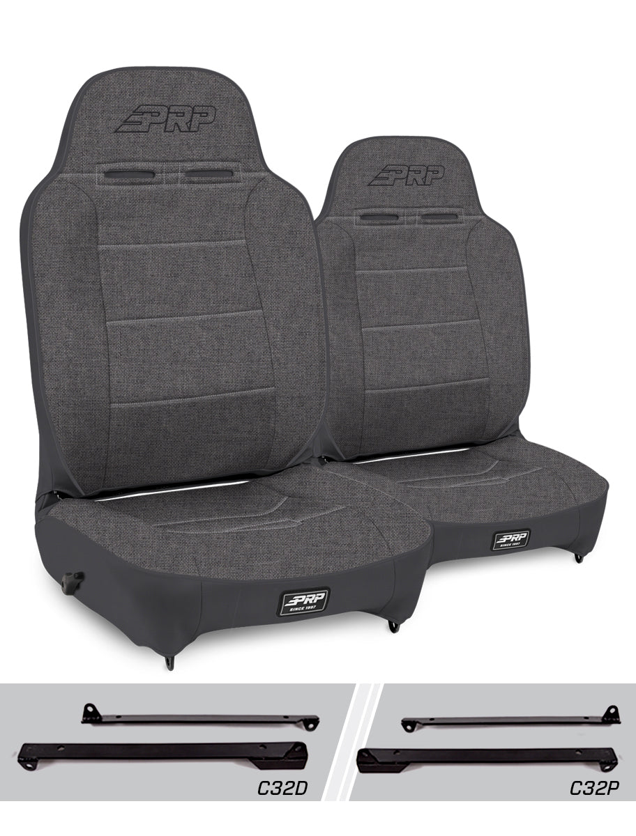 Enduro High Back Reclining Suspension Seats Kit for Jeep Wrangler CJ7/YJ (Pair)