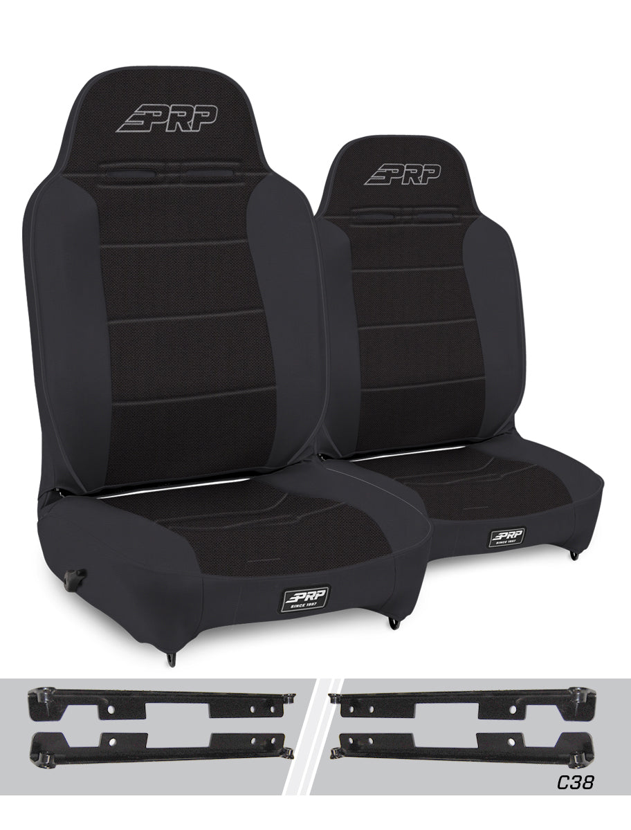 Enduro High Back Reclining Suspension Seats Kit for Jeep Wrangler JK/JKU (Pair)