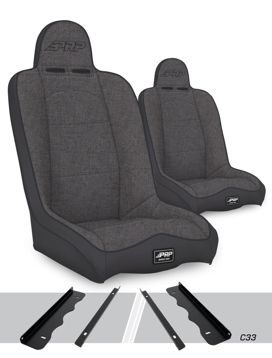 Daily Driver High Back Suspension Seats Kit for 95-01 Jeep Cherokee XJ (Pair)