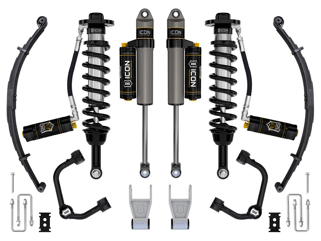ICON 2021-2025 Ford F-150 Tremor, 2.5-3" Lift, Stage 4 Suspension System, Tubular, CDCV, w/ Leaf Packs