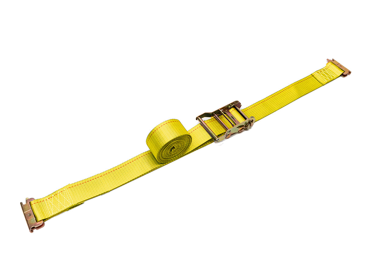 Ratchet Strap with E-Track Fitting - Universal (2 in. x 12 ft.; Yellow; Single)