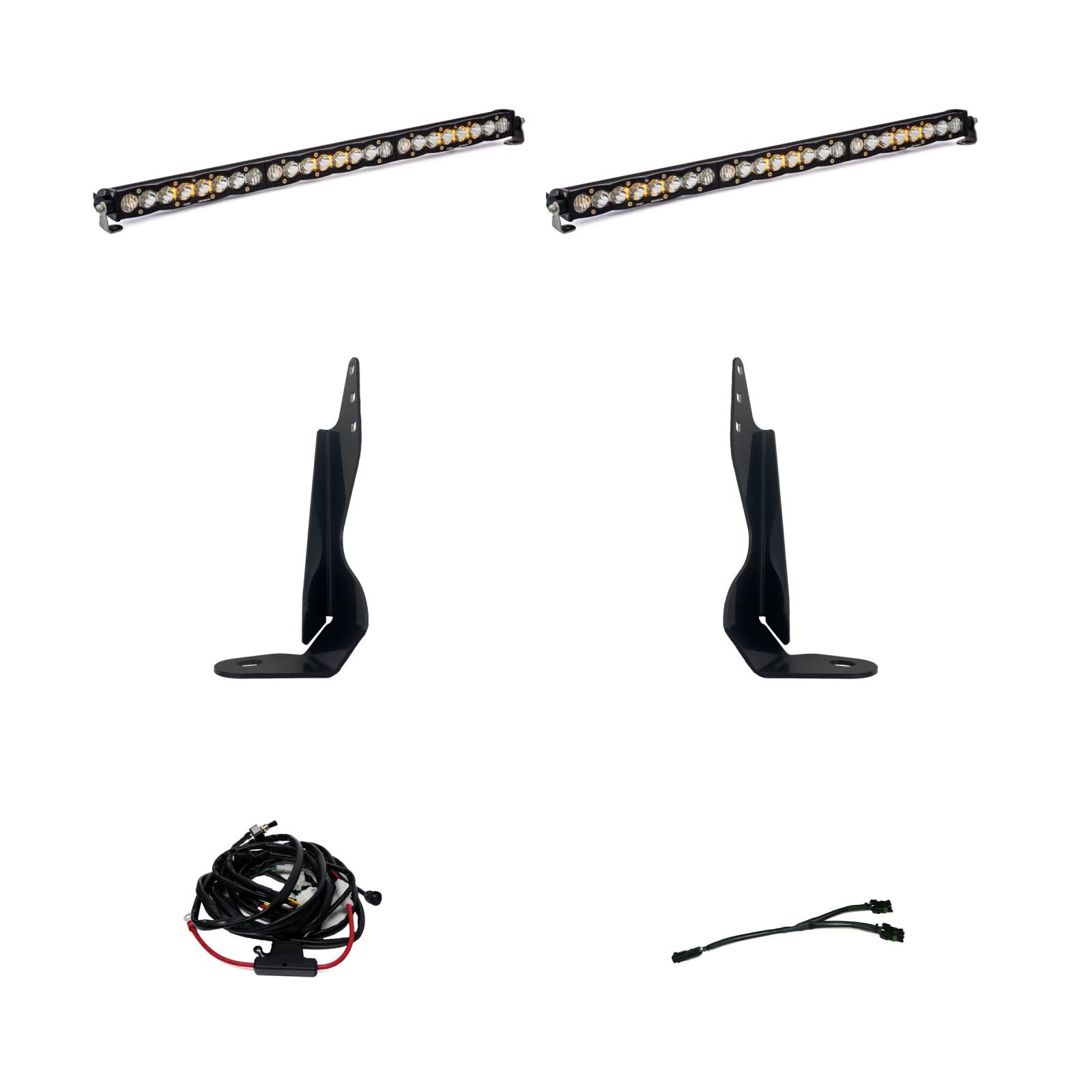 GMC S8 Dual 30 Inch Grille Light Bar Kit - GMC 2020-23 Sierra 2500HD/3500HD