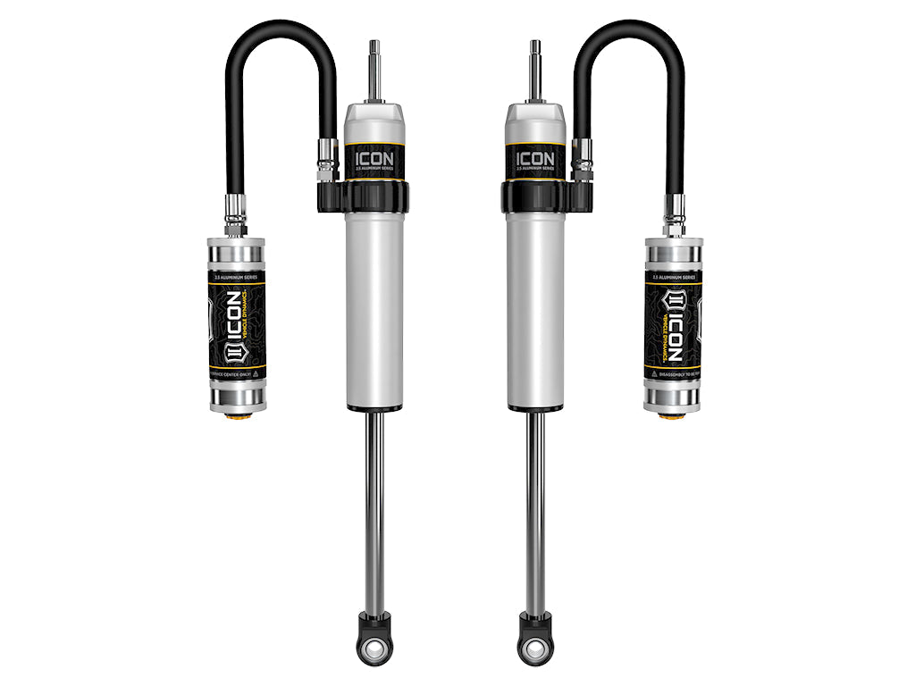 ICON 2005-2023 Toyota Tacoma, 0-1.5” Lift, Rear, V.S. 2.5 Aluminum Series Shock Absorbers, Remote Reservoir, Pair
