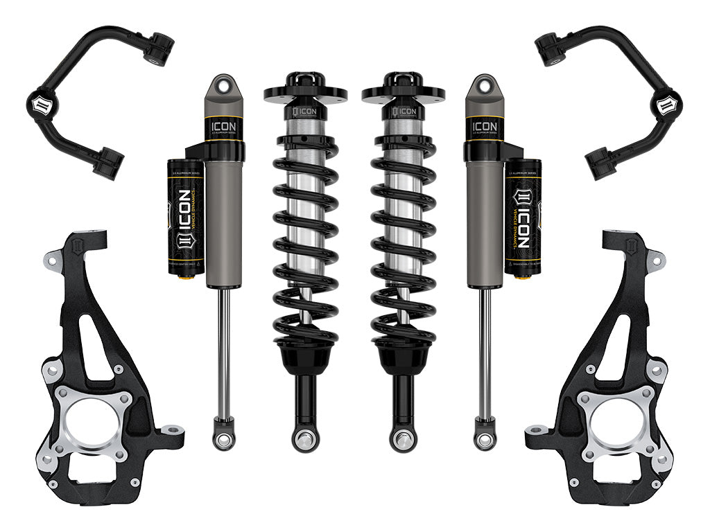 ICON 2021-2025 Ford F-150 4WD, 3.5-4.5" Lift, Stage 2 Suspension System, Tubular