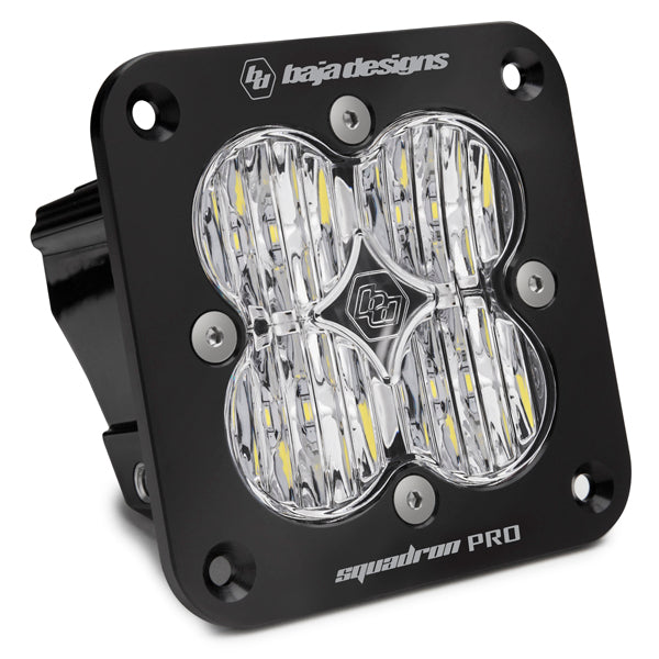 Flush Mount LED Light Pod Black Clear Lens Spot Pattern Squadron Pro Baja Designs