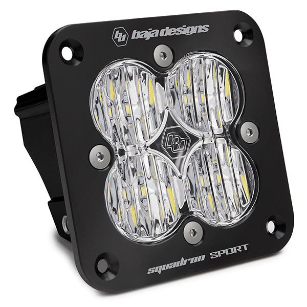 Flush Mount LED Light Pod Black Clear Lens Driving/Combo Pattern Squadron Sport Baja Designs