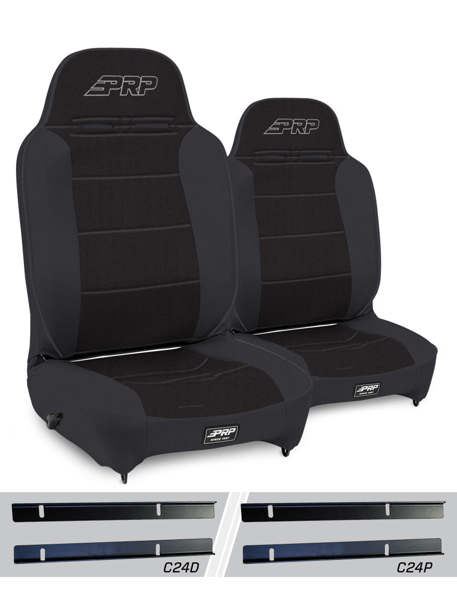 Enduro High Back Reclining Suspension Seats Kit for 03-06 Jeep Wrangler TJ (Pair)
