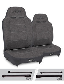 Enduro High Back Reclining Suspension Seats Kit for Jeep Wrangler CJ7/YJ (Pair)