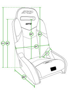 GT3 Suspension Seats Kit for Polaris General, RZR S 900, 900 Trail, Trail, XP 1000, Turbo, Turbo S (Pair)