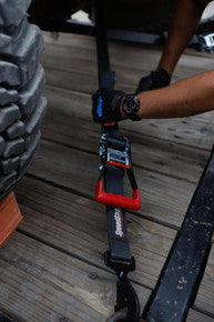 Ratchet 2 in. x 10 ft. Tie Down w/ Twisted Snap Hooks and Axle Strap
