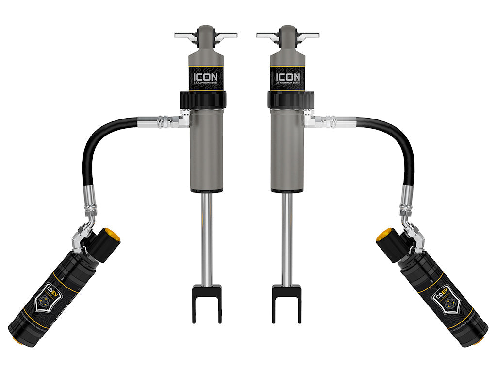 ICON 2020-2026 Chevrolet Silverado/GMC Sierra 2500/3500 HD, 0-3.5” Lift, Front, V.S. 2.5 Aluminum Series Shock Absorbers, Remote Reservoir w/ CDEV, Pair