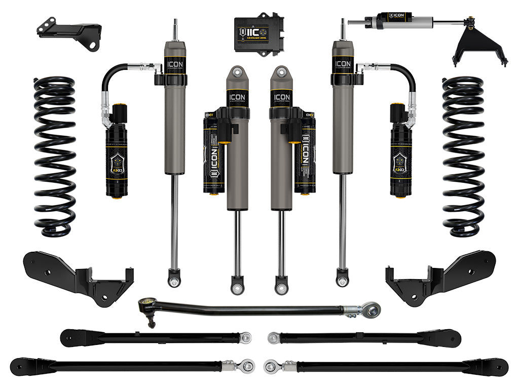ICON 2023-2025 Ford F-250/F-350 Super Duty 4WD, Diesel, 2.5" Lift, Stage 6 Suspension System w/ 4-Link