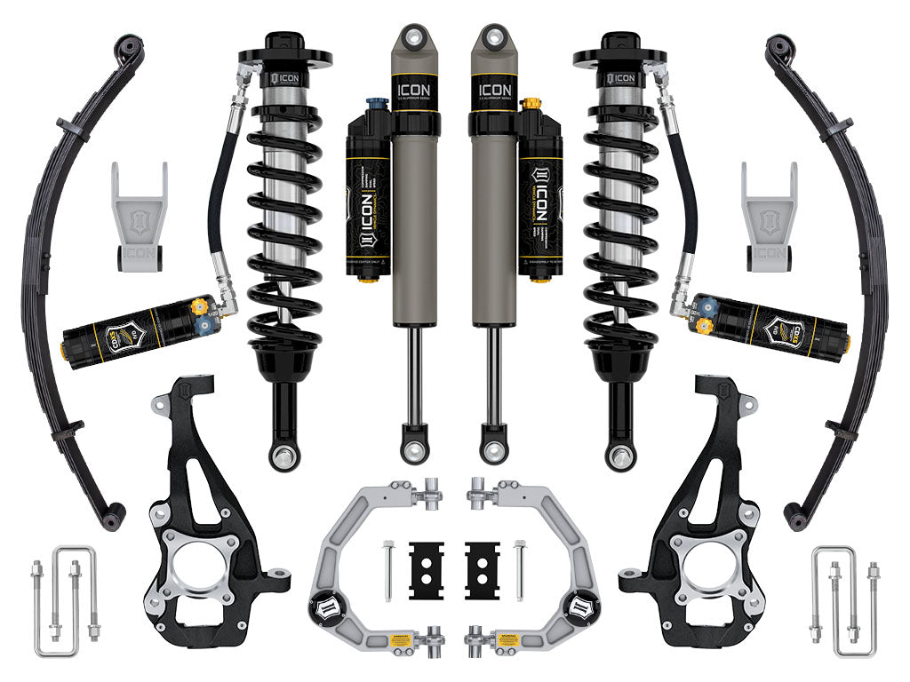 ICON 2021-2025 Ford F-150 4WD, 3.5-4.5" Lift, Stage 4 Suspension System, Billet, CDXS, w/ Leaf Packs