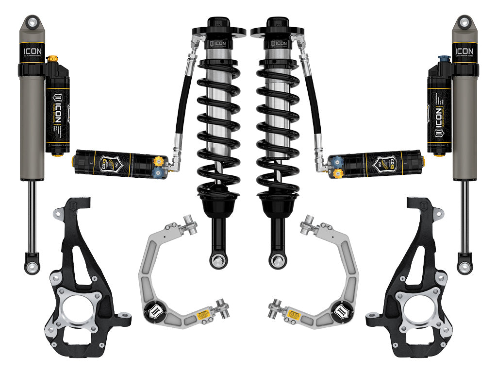 ICON 2021-2025 Ford F-150 4WD, 3.5-4.5" Lift, Stage 4 Suspension System, Billet, CDXS