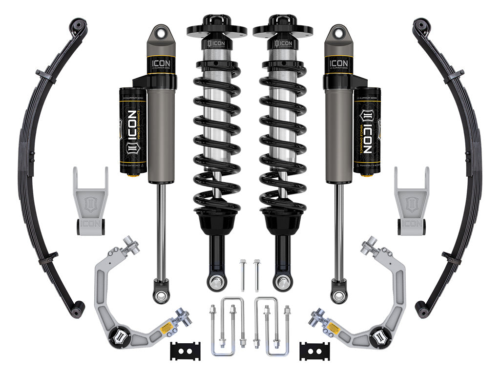 ICON 2021-2025 Ford F-150 Tremor, 2.5-3" Lift, Stage 2 Suspension System, Billet, w/ Leaf Packs