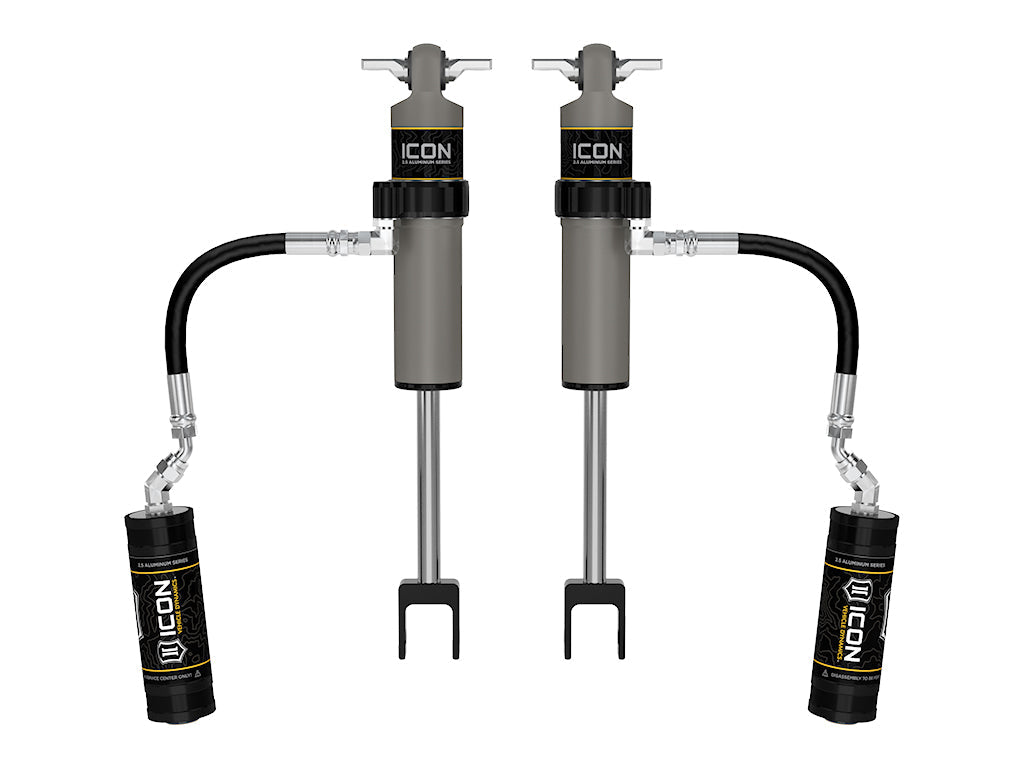 ICON 2011-2026 Chevrolet Silverado/GMC Sierra 2500/3500 HD, 0-3.5” Lift, Front, V.S. 2.5 Aluminum Series Shock Absorbers, Remote Reservoir, Pair
