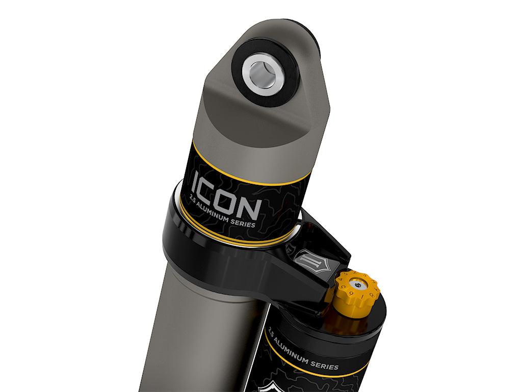 ICON 2001-2026 GM 2500/3500 HD, 0-1" Lift/2007-2018 GM 1500, 4" Lift, Rear, V.S. 2.5 Aluminum Series Shock Absorbers, Piggyback Reservoir w/ CDCV, Pair