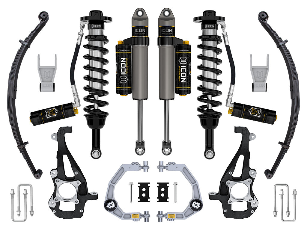 ICON 2021-2025 Ford F-150 4WD, 3.5-4.5" Lift, Stage 4 Suspension System, Billet, CDCV, w/ Leaf Packs