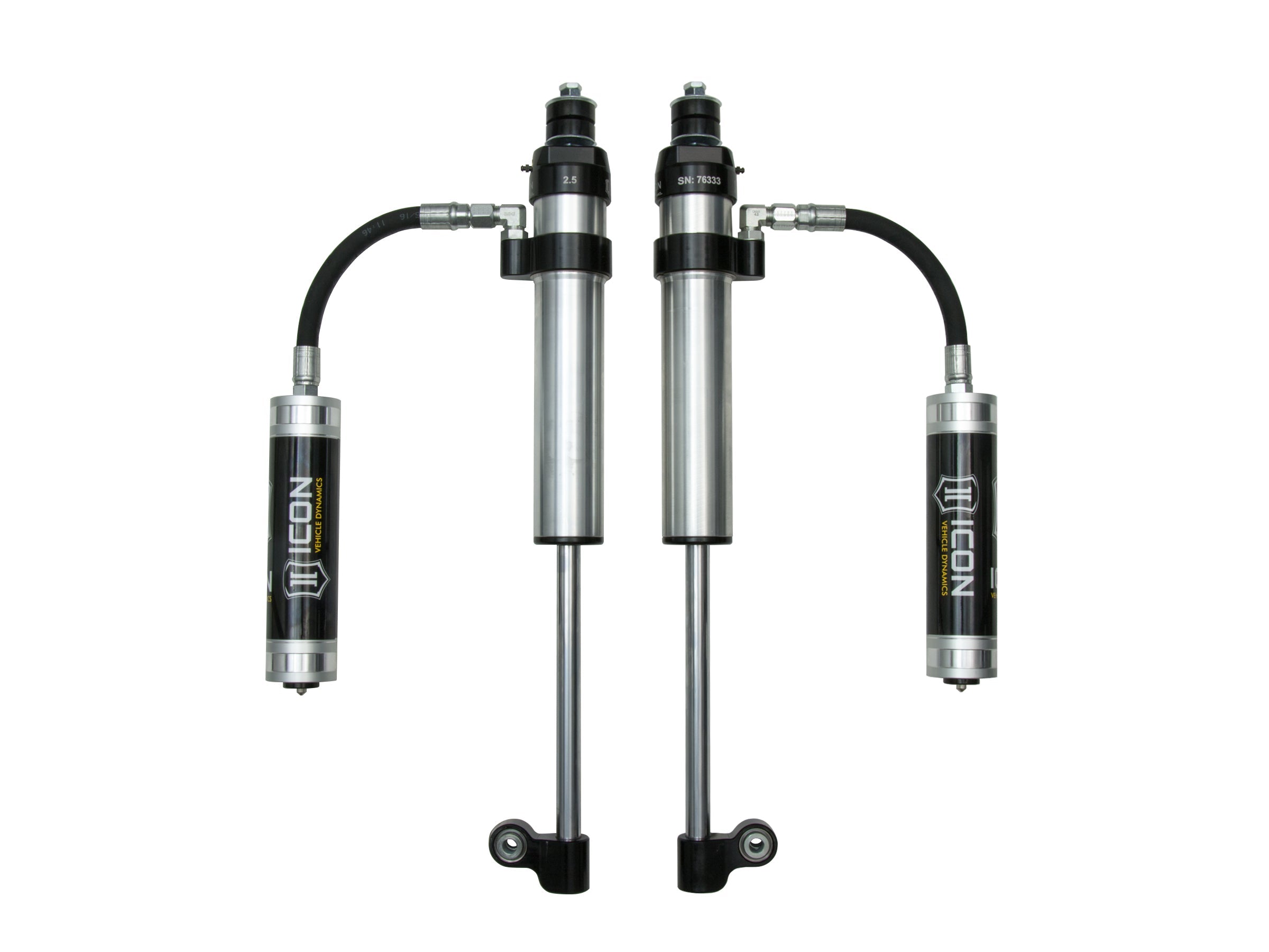 ICON 2005-2023 Toyota Tacoma, Rear, V.S. 2.5 Aluminum Series RXT Shock Absorbers, Remote Reservoir, Pair
