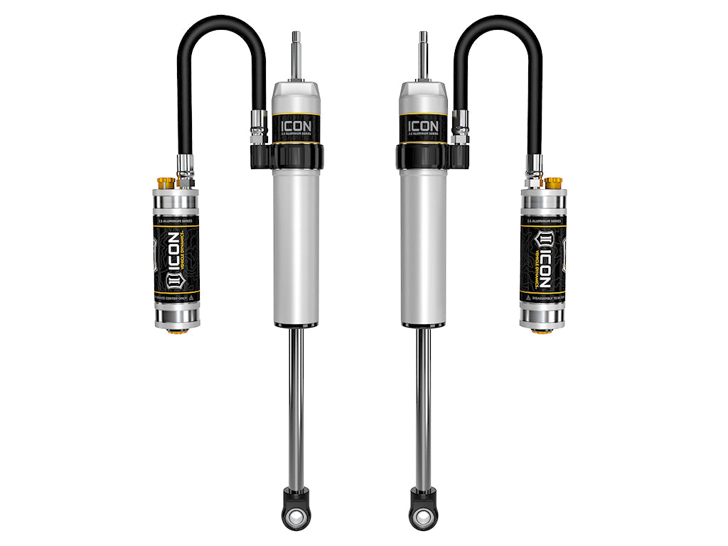 ICON 2007-2014 Toyota FJ Cruiser/2003-2024 Toyota 4Runner/2003-2023 Lexus GX, 1-3” Lift, Rear, V.S. 2.5 Aluminum Series Shocks, Remote Reservoir w/ CDCV, Pair