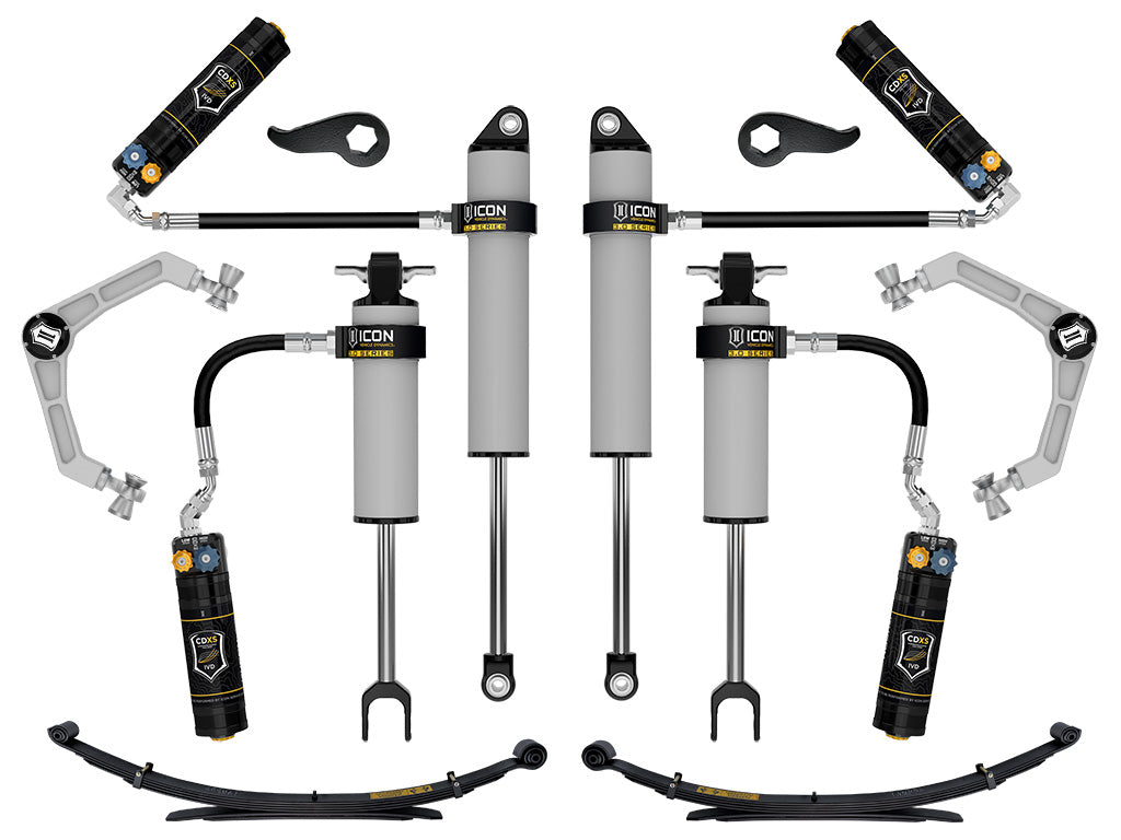 ICON 2020-2026 Chevrolet Silverado/GMC Sierra 2500/3500 HD, 2-3.5" Lift, Stage 2 3.0 Suspension System, Billet, w/ Leaf Packs