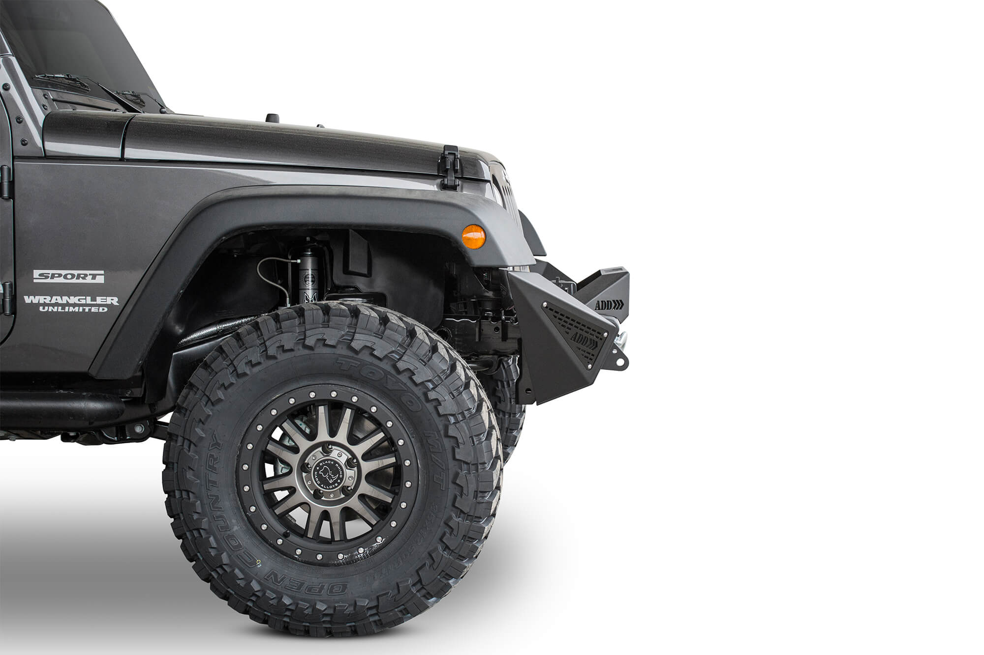 2007-2018 Jeep JK Modular Stealth Fighter Front Bumper Center w/Tow Hooks
