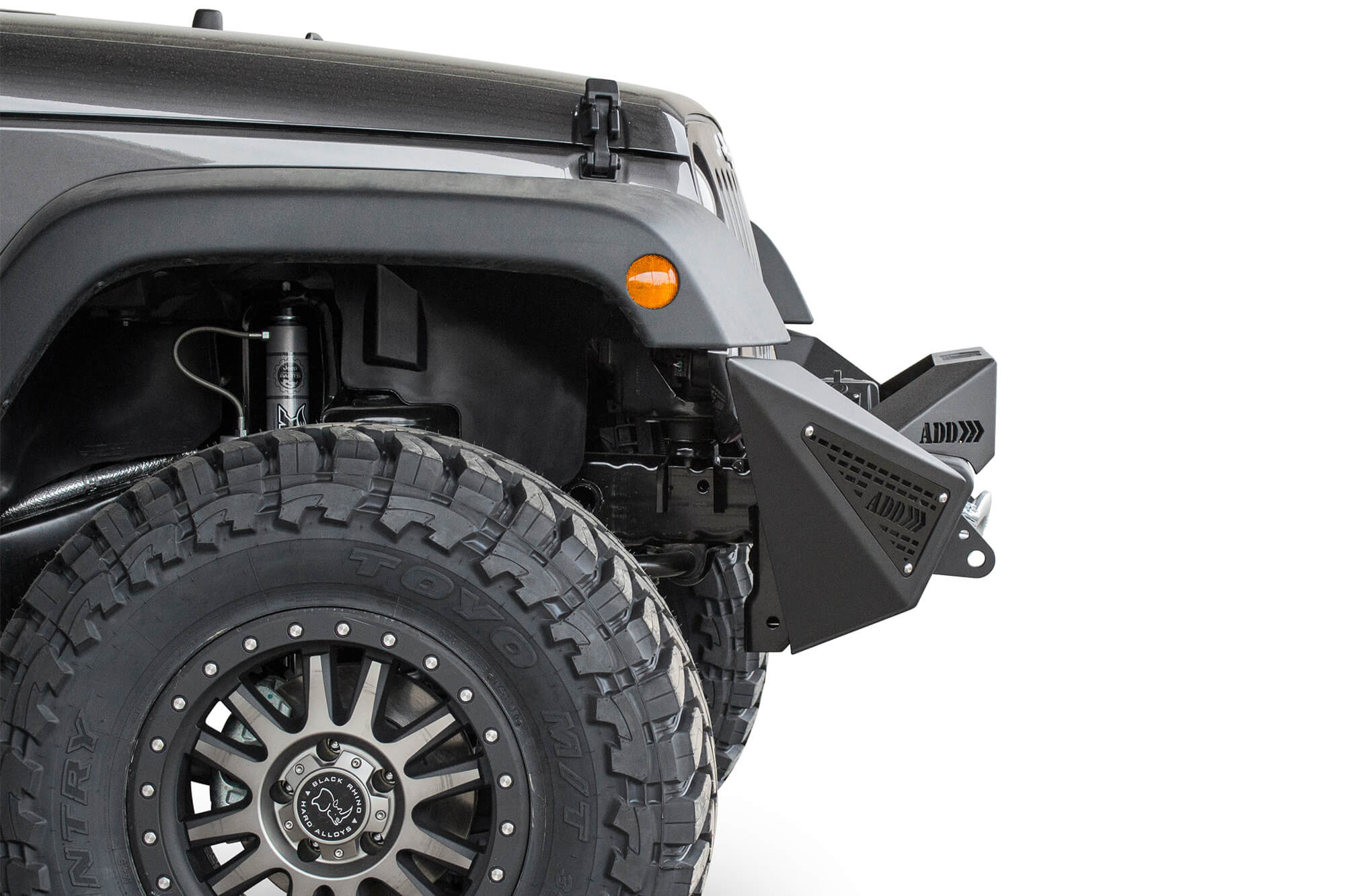 2007-2018 Jeep JK Modular Stealth Fighter Front Bumper Center w/Tow Hooks