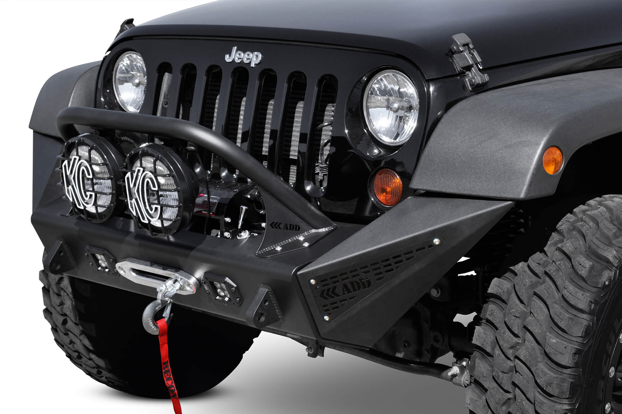 2007-2018 Jeep JK Modular Stealth Fighter Front Bumper Center w/Tow Hooks