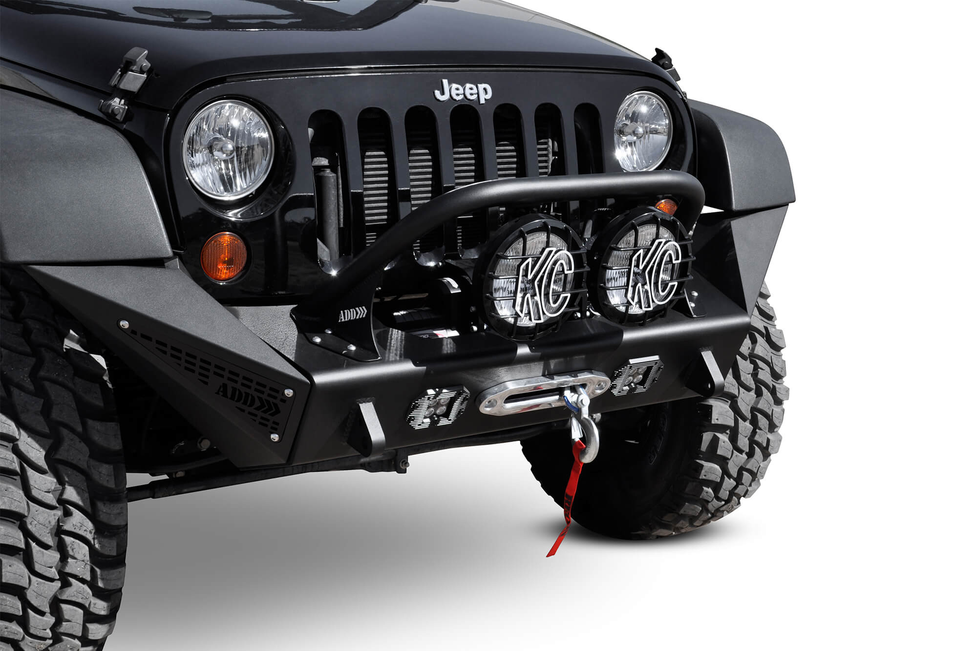 2007-2018 Jeep JK Modular Stealth Fighter Front Bumper Center w/Tow Hooks
