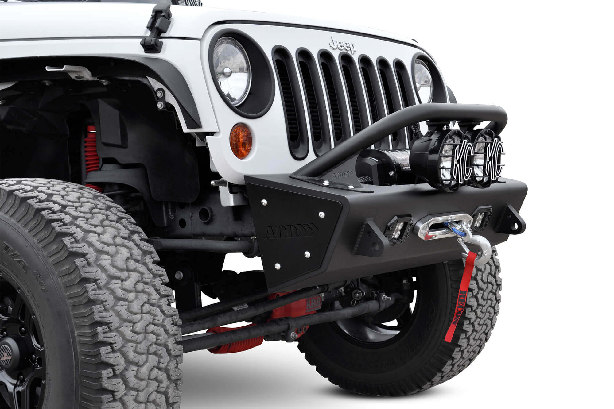 2007-2018 Jeep JK Modular Stealth Fighter Front Bumper Center w/Tow Hooks