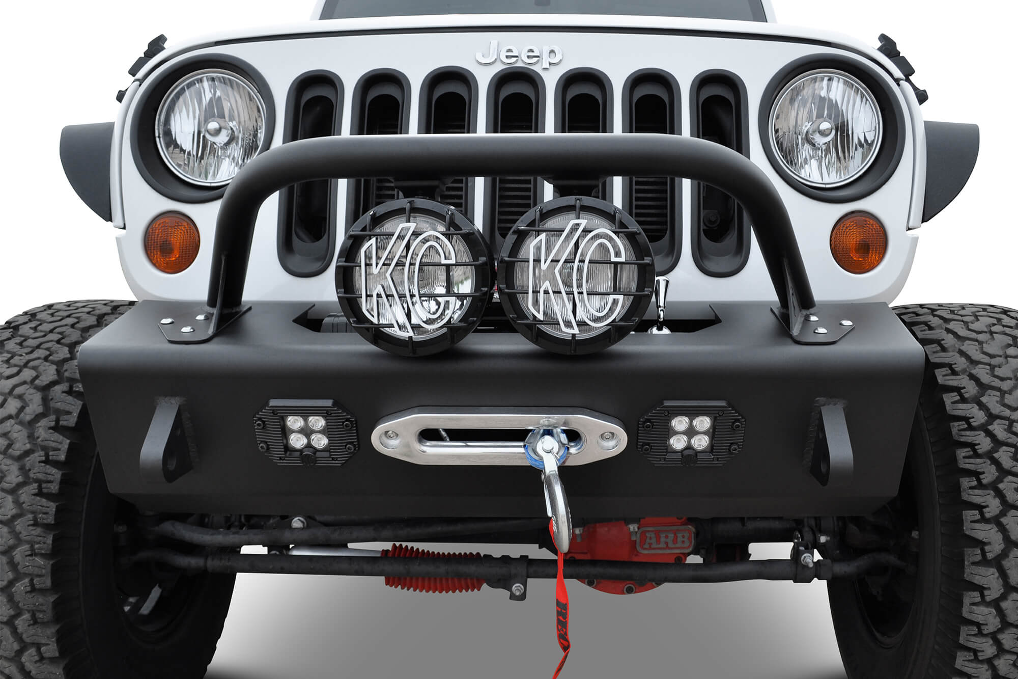 2007-2018 Jeep JK Modular Stealth Fighter Front Bumper Center w/Tow Hooks