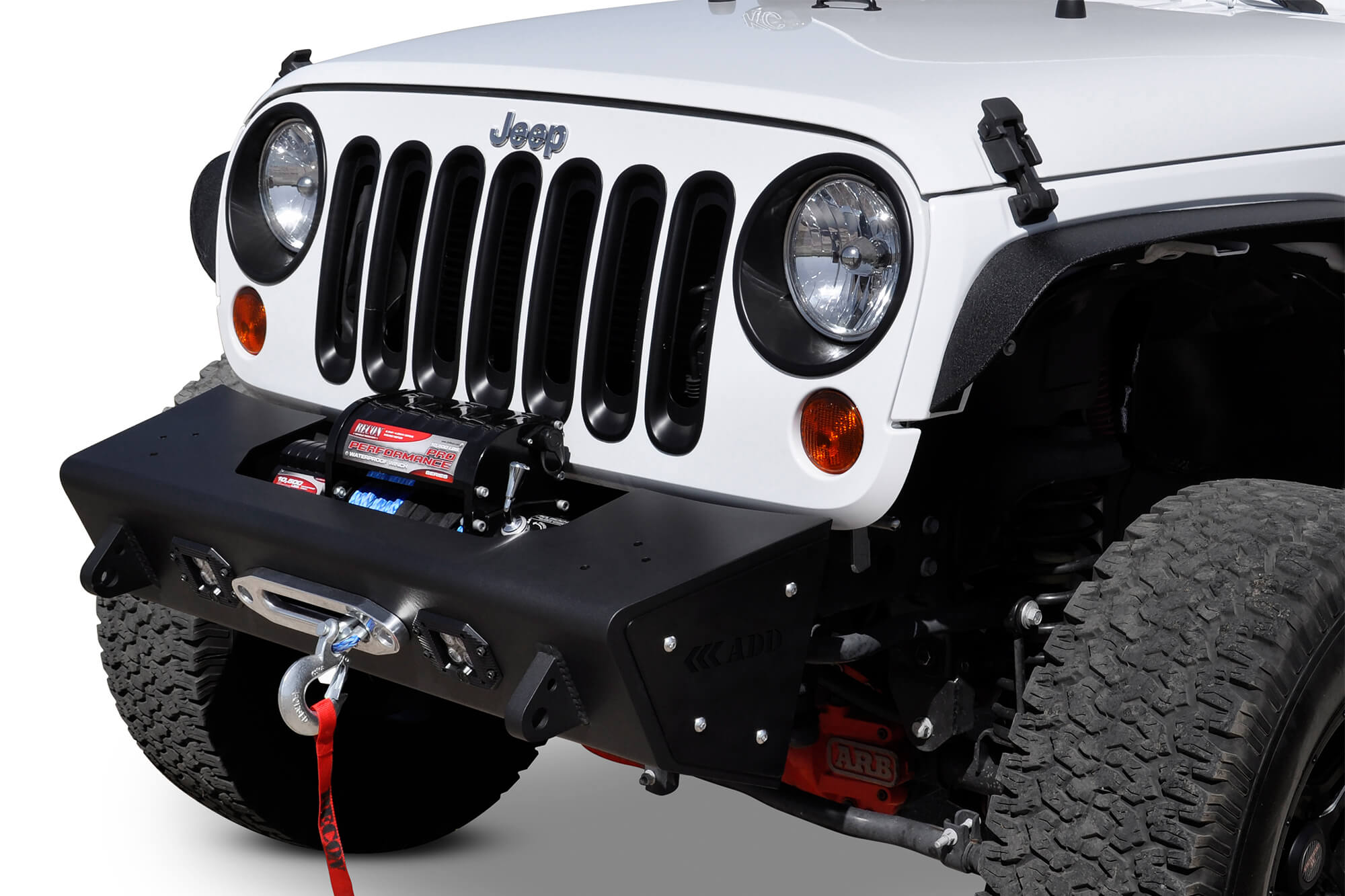 2007-2018 Jeep JK Modular Stealth Fighter Front Bumper Center w/Tow Hooks