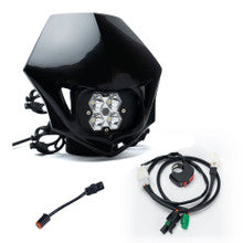 Squadron 2.0 Sport (D/C) Universal Headlight w/Shell / Wiring Harness Package - Kawasaki KX250F/450F 2009-18