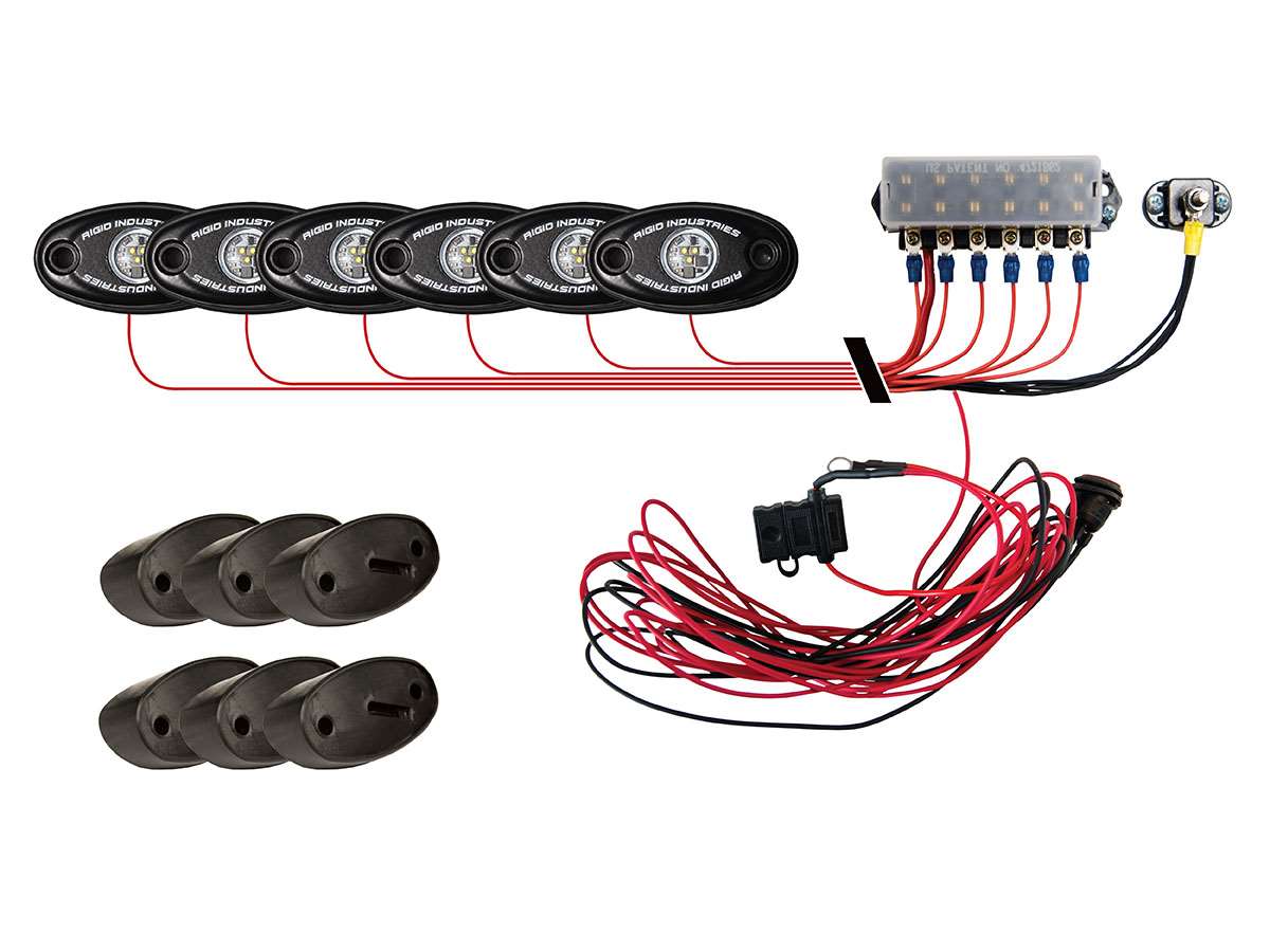 RIGID A-Series Rock Light Kit - 6 Lights (Blue)