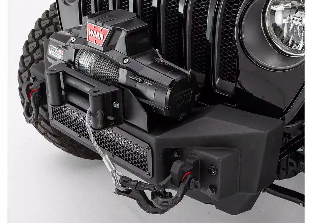 Go Rhino Rockline Stubby Front Winch Bumper - 2007-2026 Jeep Wrangler JL, Jeep Wrangler JK +1 more