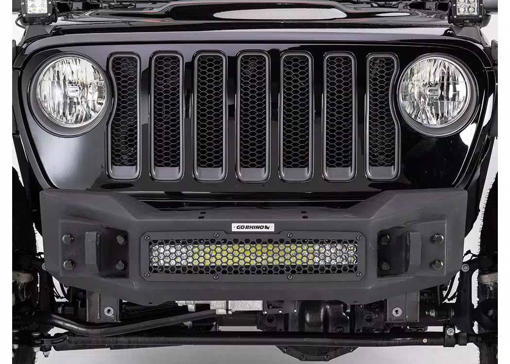 Go Rhino Rockline Stubby Front Winch Bumper - 2007-2026 Jeep Wrangler JL, Jeep Wrangler JK +1 more